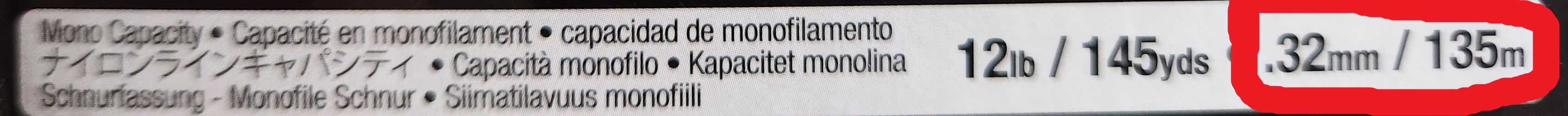 Fishing reel line capacity calculator